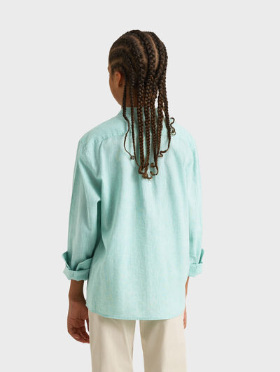 CAMISA LINO MAO KIDS VERDE