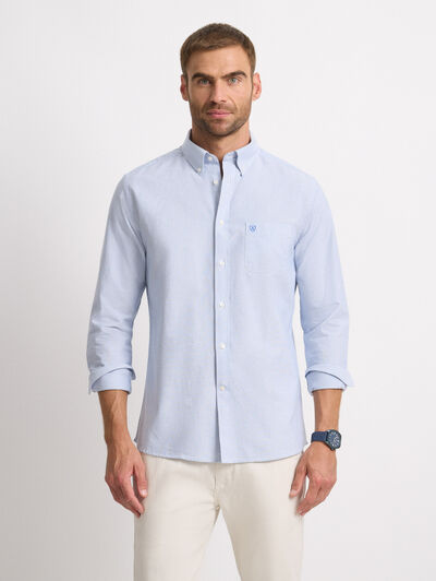 CAMISA MIL RAYAS POCKET AZUL