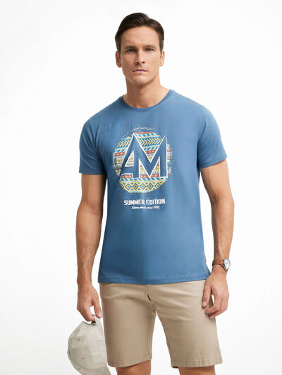 CAMISETA TEXTURE AZUL MARINO