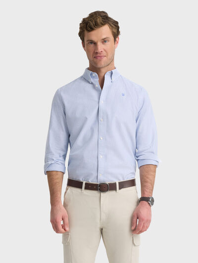 CAMISA OXFORD STRIPES AZUL