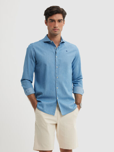 CAMISA DENIM JACK AZUL MARINO