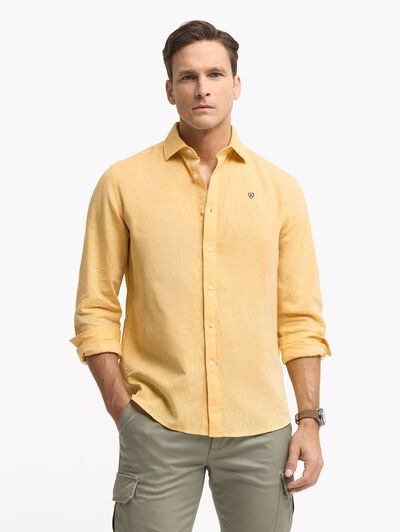 CAMISA LINO CHAMBRAY AMARILLO