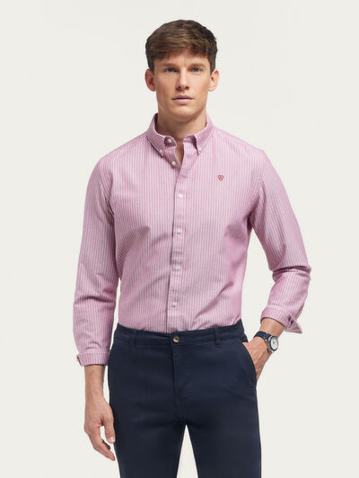 CAMISA OXFORD DIPLO BURDEOS