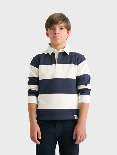 POLO RAYAS KIDS AZUL MARINO