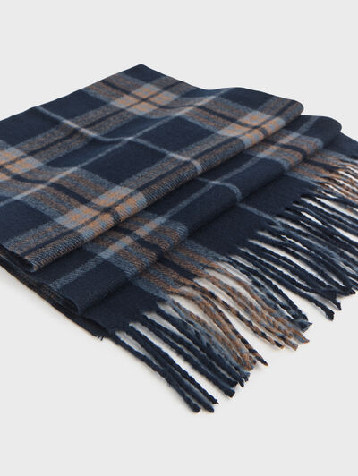 BUFANDA CHECKS AZUL MARINO