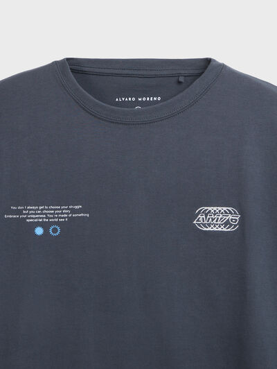 CAMISETA AFRAID AZUL MARINO