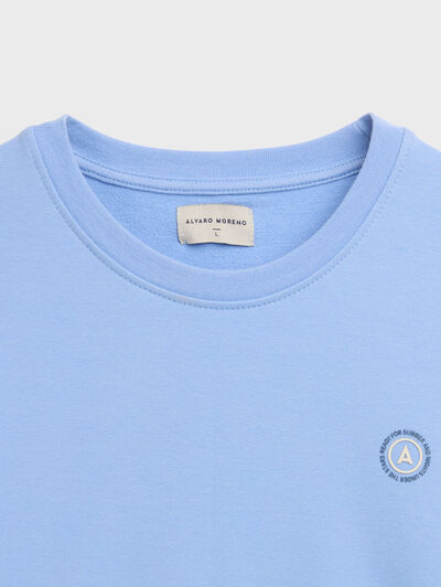 SUDADERA BASIC SPRING CELESTE