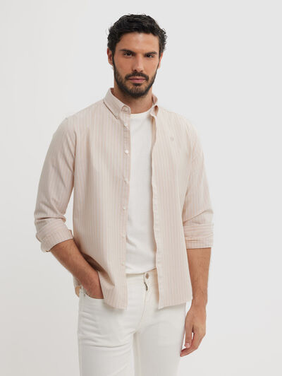 CAMISA OXFORD STRIPES BEIGE