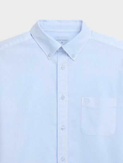 CAMISA OXFORD POCKET DYE CELESTE