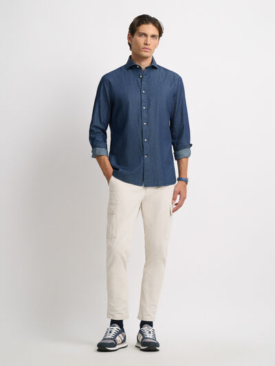 CAMISA DENIM TIE AZUL MARINO