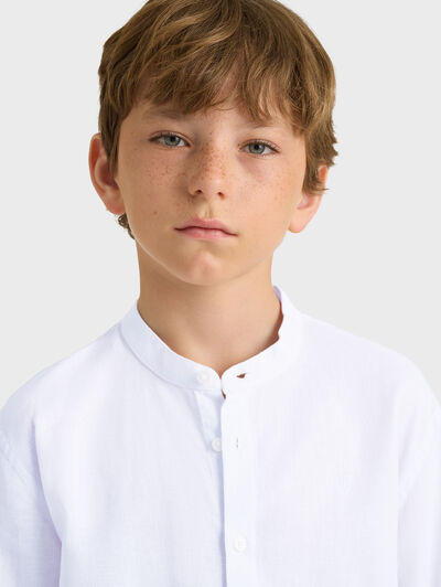 CAMISA LINO MAO KIDS BLANCO