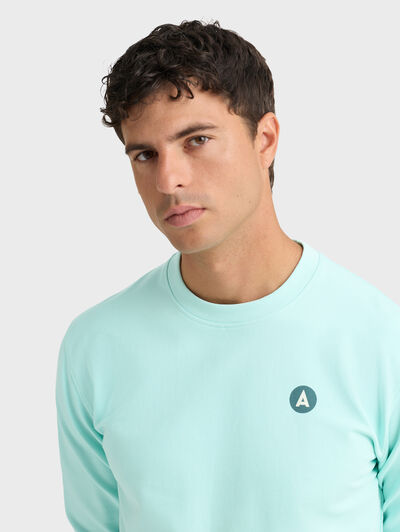 SUDADERA LOGO VERDE AGUA