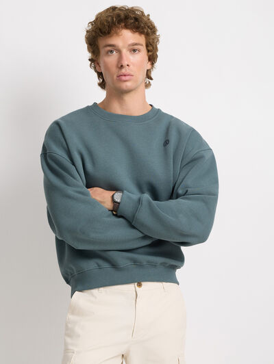 SUDADERA BASICA OVERSIZE AZUL