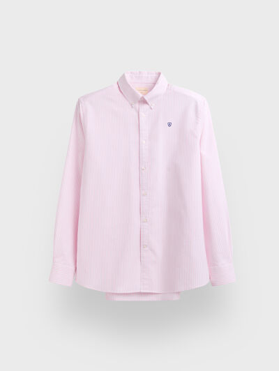CAMISA OXFORD RAYAS ROSA
