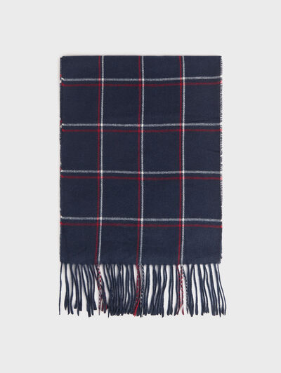 BUFANDA CHECKS AZUL MARINO