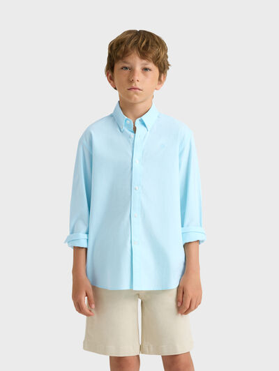 CAMISA OXFORD SOLID KIDS VERDE AGUA