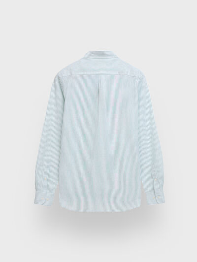 CAMISA LINO STRIPES VERDE