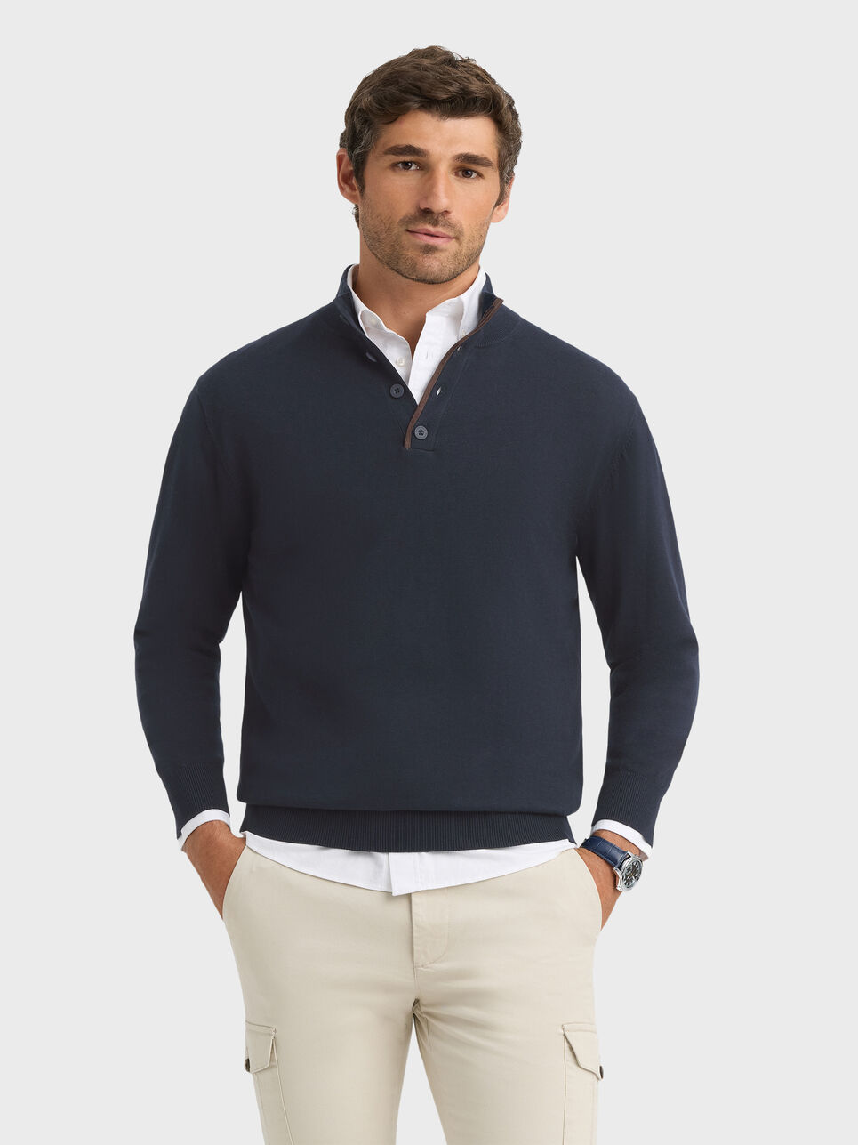 JERSEY BUTTON COLLAR