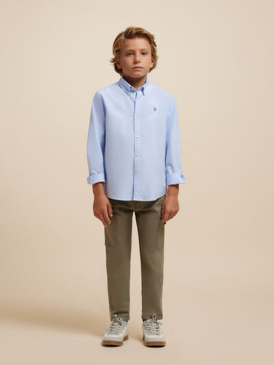 CAMISA OXFORD BASIC KIDS CELESTE