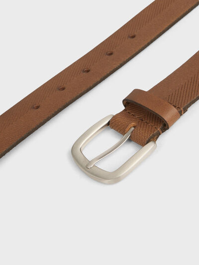 CINTURON HERRINGBONE MARR&Oacute;N