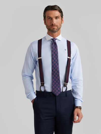CAMISA MIL RAYAS C. BLANCO CELESTE