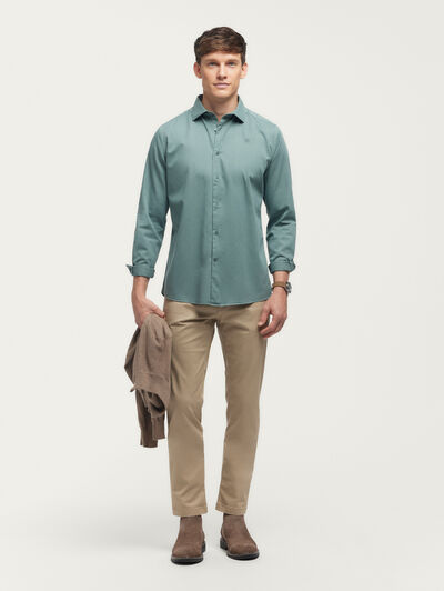 CAMISA TWILL DYE VERDE