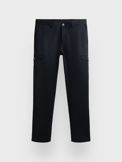 PANTALON CARGO FRANELA AZUL MARINO
