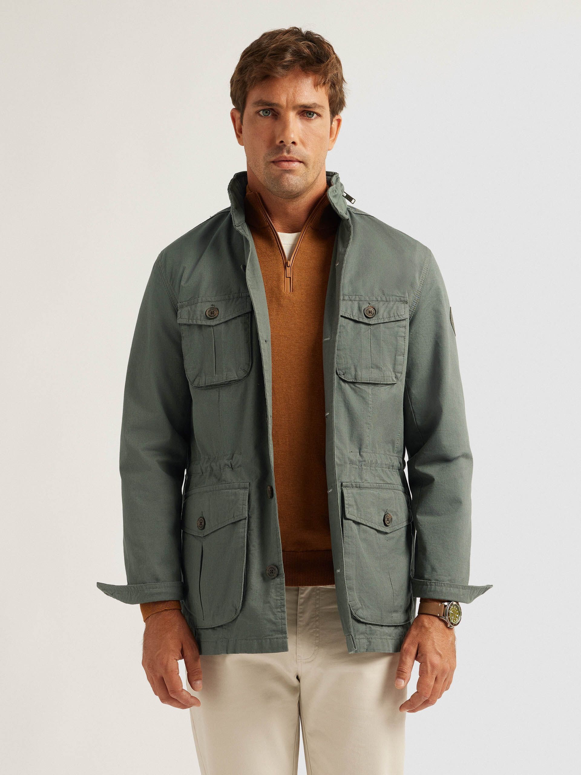 Sahariana verde hombre hotsell