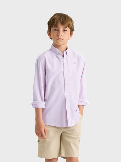 CAMISA OXFORD MIL RAYAS KIDS BURDEOS