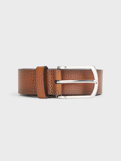 CINTURON PIEL ROUGH CAMEL