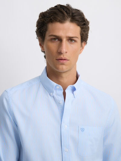 CAMISA OXFORD STRIPES CELESTE