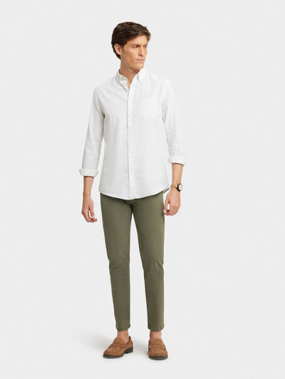 CAMISA LINO RAYAS BD VERDE