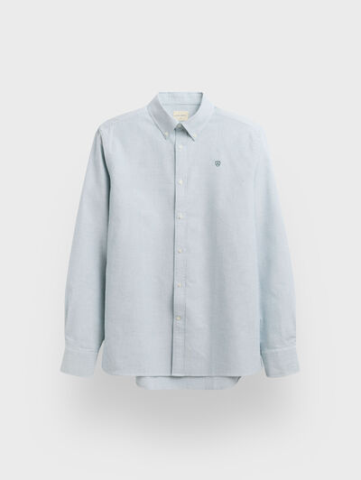 CAMISA OXFORD MIL RAYAS VERDE