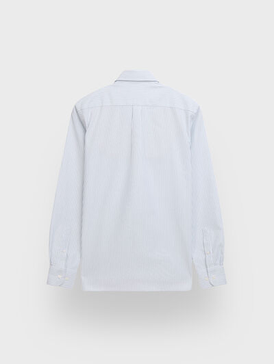 POLERA OXFORD RAYAS AZUL