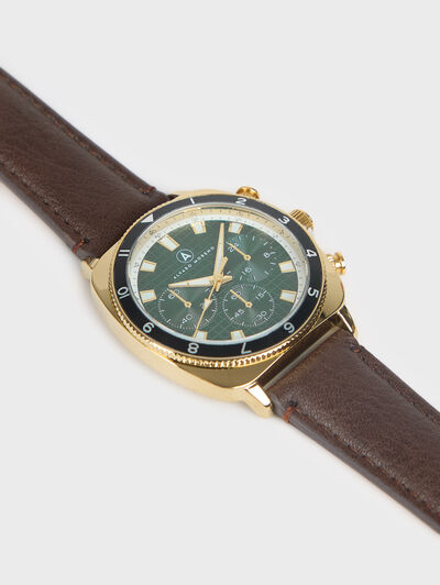 RELOJ VINTAGE VERDE