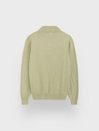 JERSEY BUTTON COLLAR VERDE