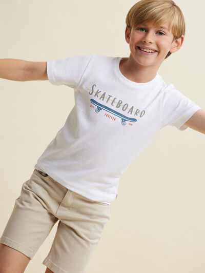 CAMISETA SKATEBOARD KIDS BLANCO