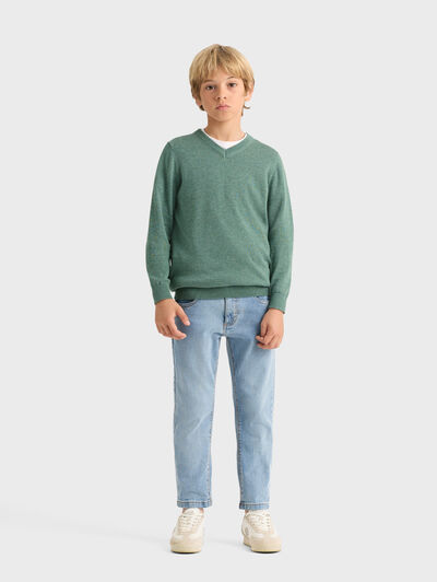 JERSEY V-NECK KIDS VERDE