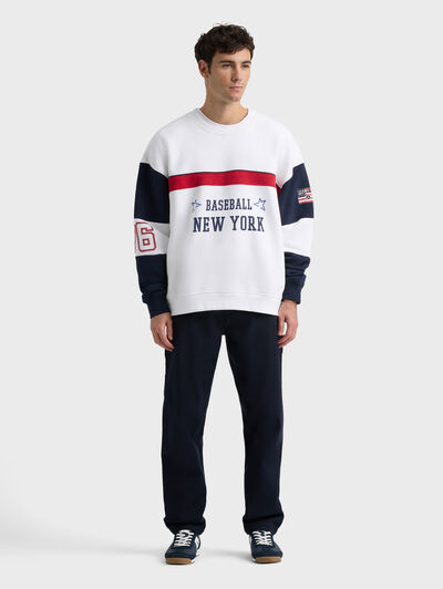 SUDADERA BASEBALL BLANCO