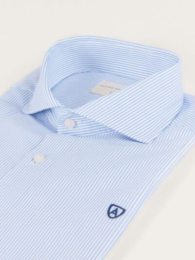 CAMISA COMFORT RAYAS CELESTE