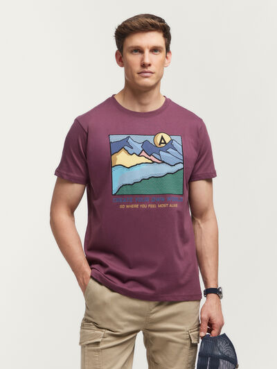 CAMISETA MOUNTAIN BURDEOS
