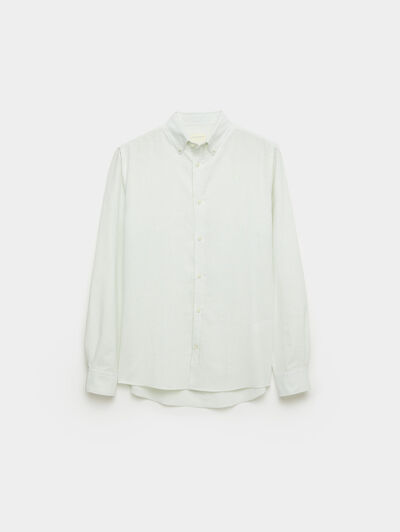 CAMISA LINO RAYAS BD VERDE