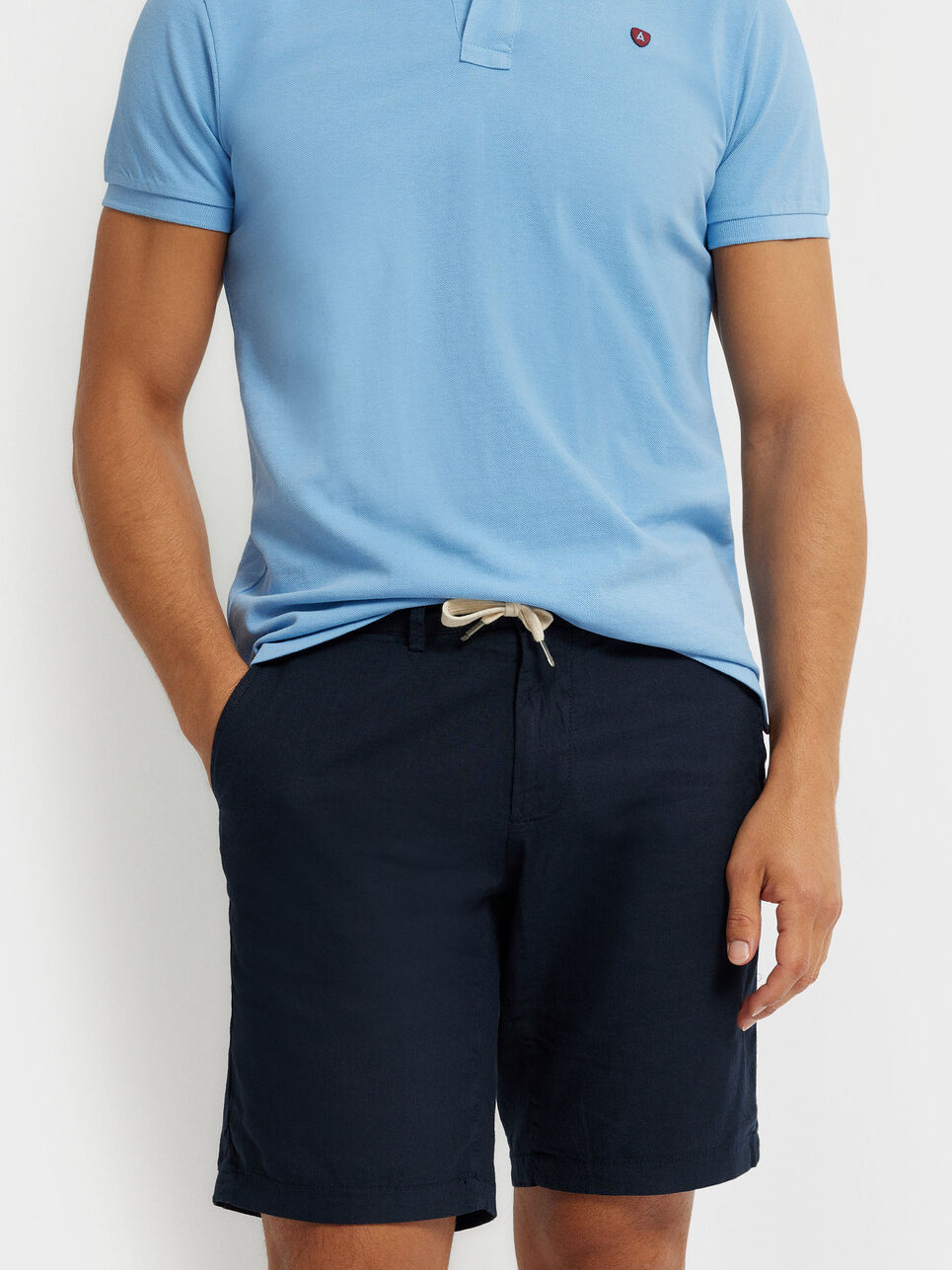 BERMUDA LINO AZUL MARINO