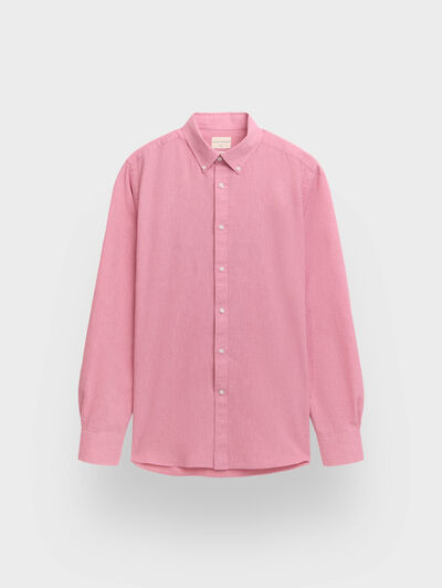 CAMISA LINO C.BOTON CORAL