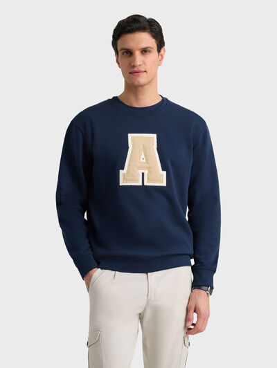 SUDADERA LOGO AZUL MARINO