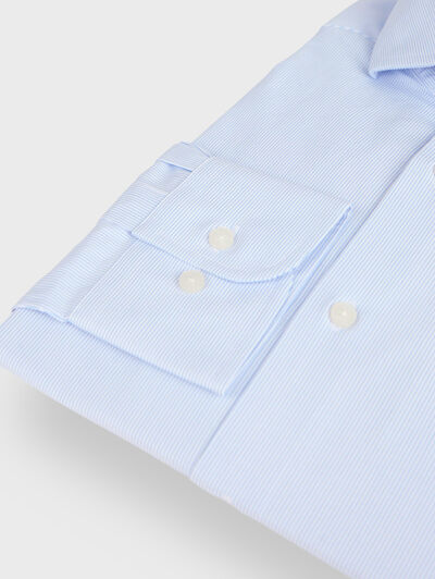 CAMISA VESTIR 500 RAYAS CELESTE