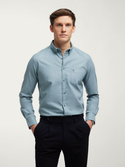CAMISA OXFORD DYE POCKET AZUL