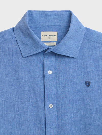 CAMISA LINO CHAMBRAY AZUL