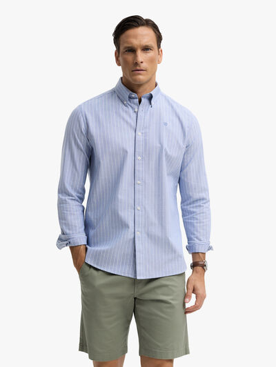 CAMISA OXFORD STRIPES AZUL