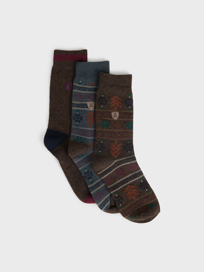 CALCETINES SET ALPINO KIDS MARR&Oacute;N